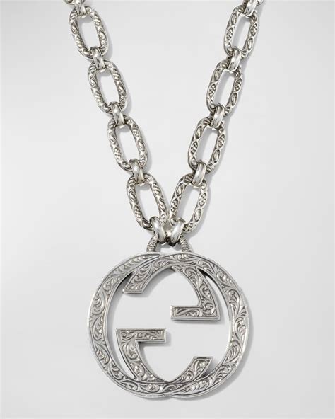 gucci necklace square pendant|gucci interlocking g pendant necklace.